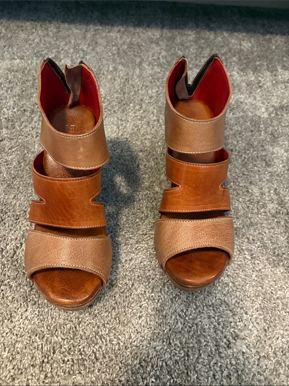 Bed Stu Jacey - Womenâs Tan Leather Strappy Open-Toe Heels